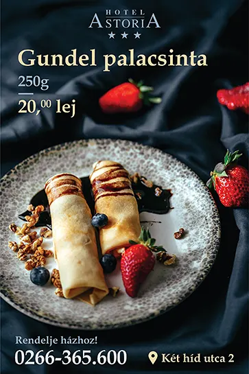 Hotel Astoria – Gundel-palacsinta friss eperrel, áfonyával és csokoládéöntettel