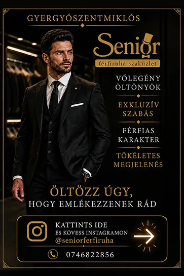 Senior Férfiruha Szaküzlet Gyergyószentmiklós – Elegáns fekete háromrészes vőlegényöltöny