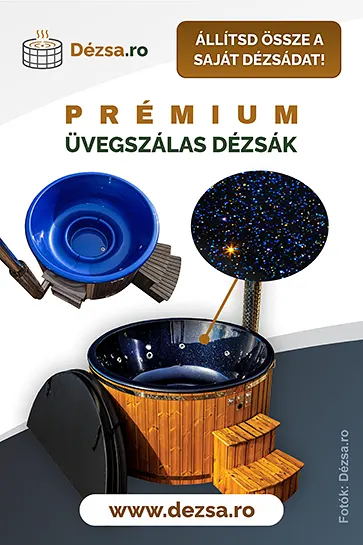Dézsa.ro – Prémium kék üvegszálas fürdődézsa hőszigetelő thermo fedéllel
